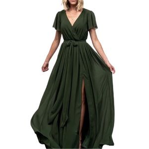 🆕️ Baltic Born Kristina Green Maxi Chiffon Dress WOMEN'S SIZE: L